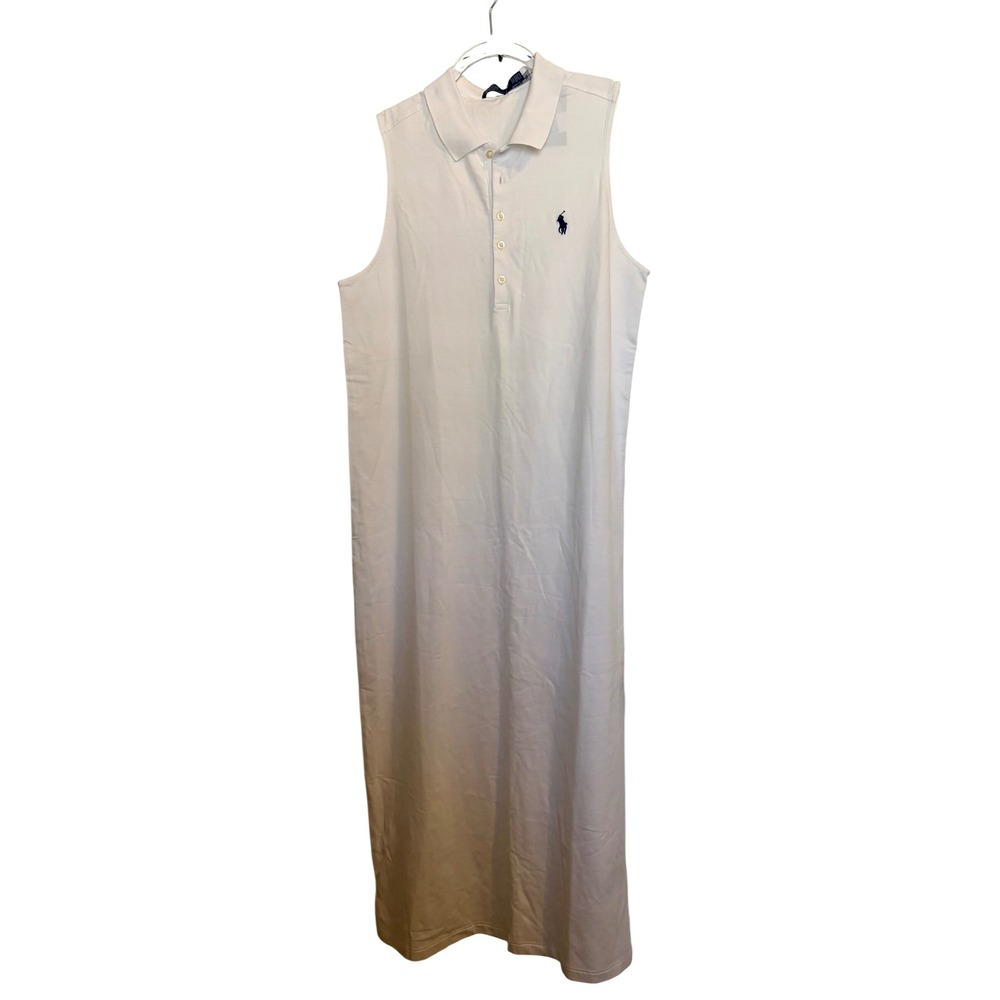 Polo Ralph Lauren White Sleeveless Polo Maxi Dress Size L NWT - Picture 2 of 8